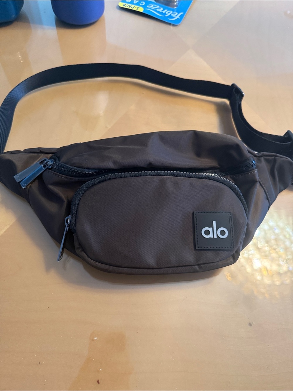 ALO Yoga Dark Brown Belt Bag with Black Strap